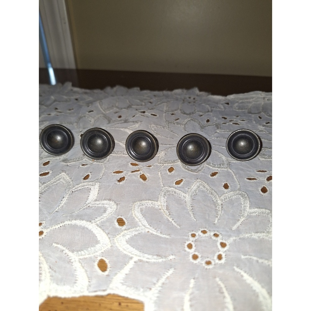 Vintage Bronze Round Cabinet Knobs Set of 5 Antique Brass Drawer Pulls Hardware